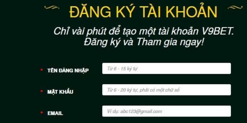 Đăng ký V9BET tin tưởng